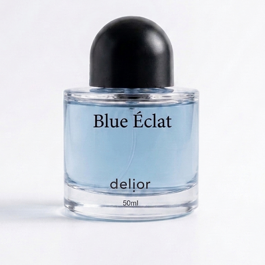 Bleu Éclat by Delior woody aromatic Extrait de Parfum bottle for men